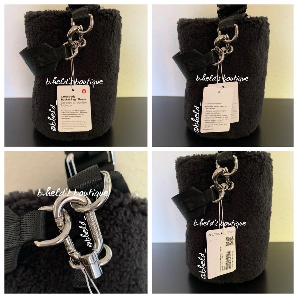 lululemon Crossbody Bucket Bag *Fleece 2.5L in Black One Size Brand New NWT